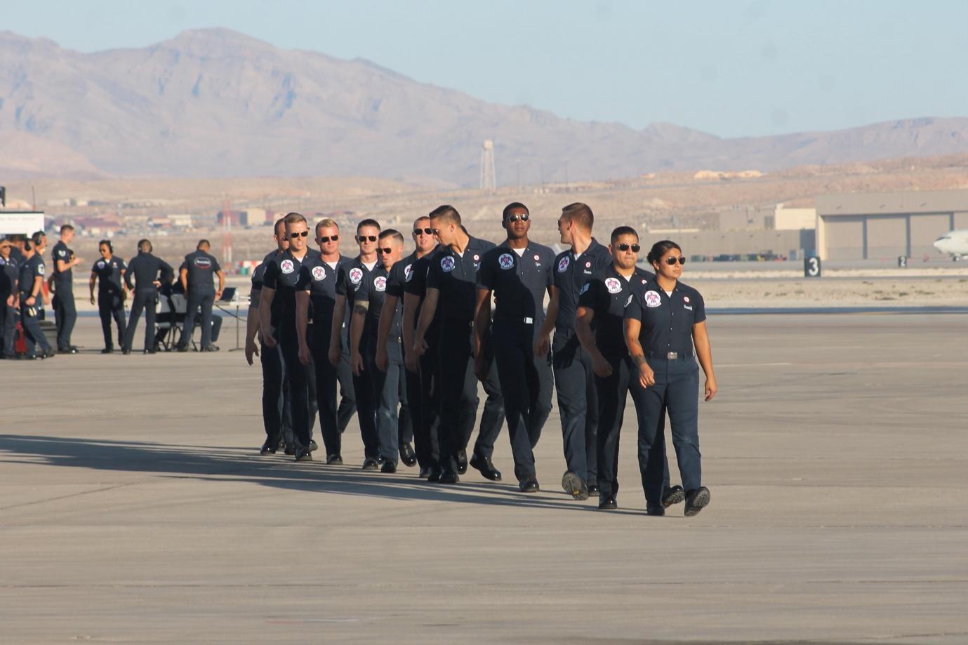 USAF Thunderbirds team marching