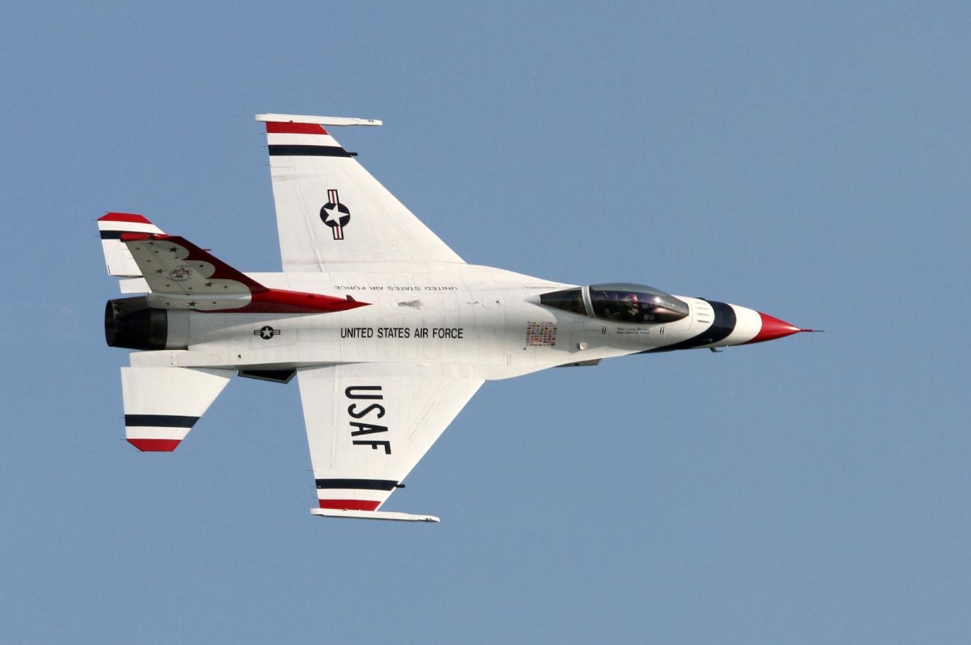 pilot out of f-16 cockpit