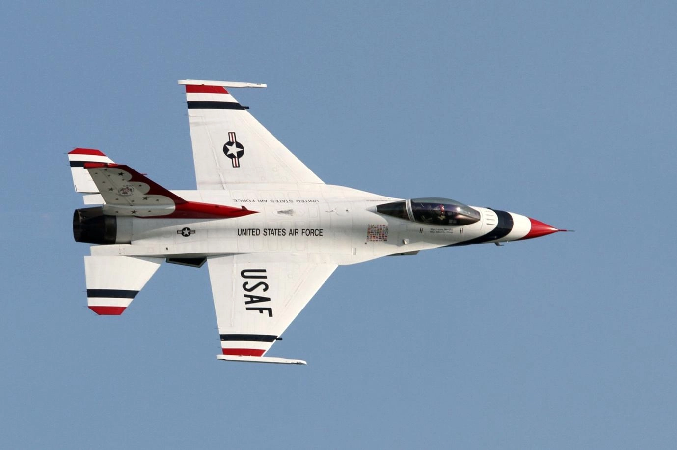 pilot out of f-16 cockpit