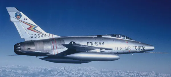 F-100D Super Sabre aircraft in the sky