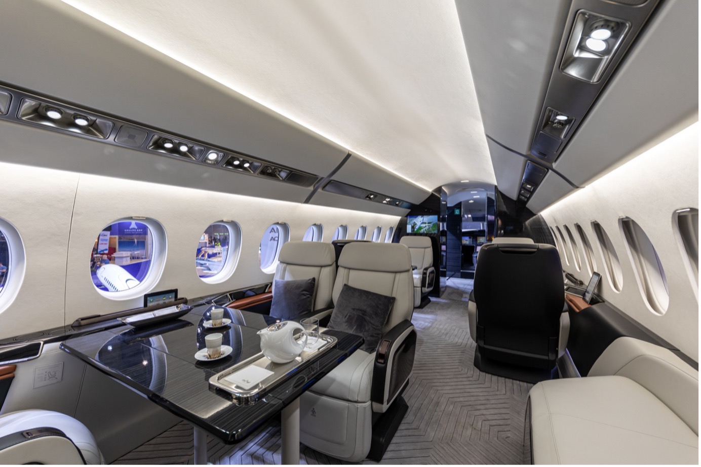  Mock-up interior of a Dassault Falcon 6X at EBACE 2019