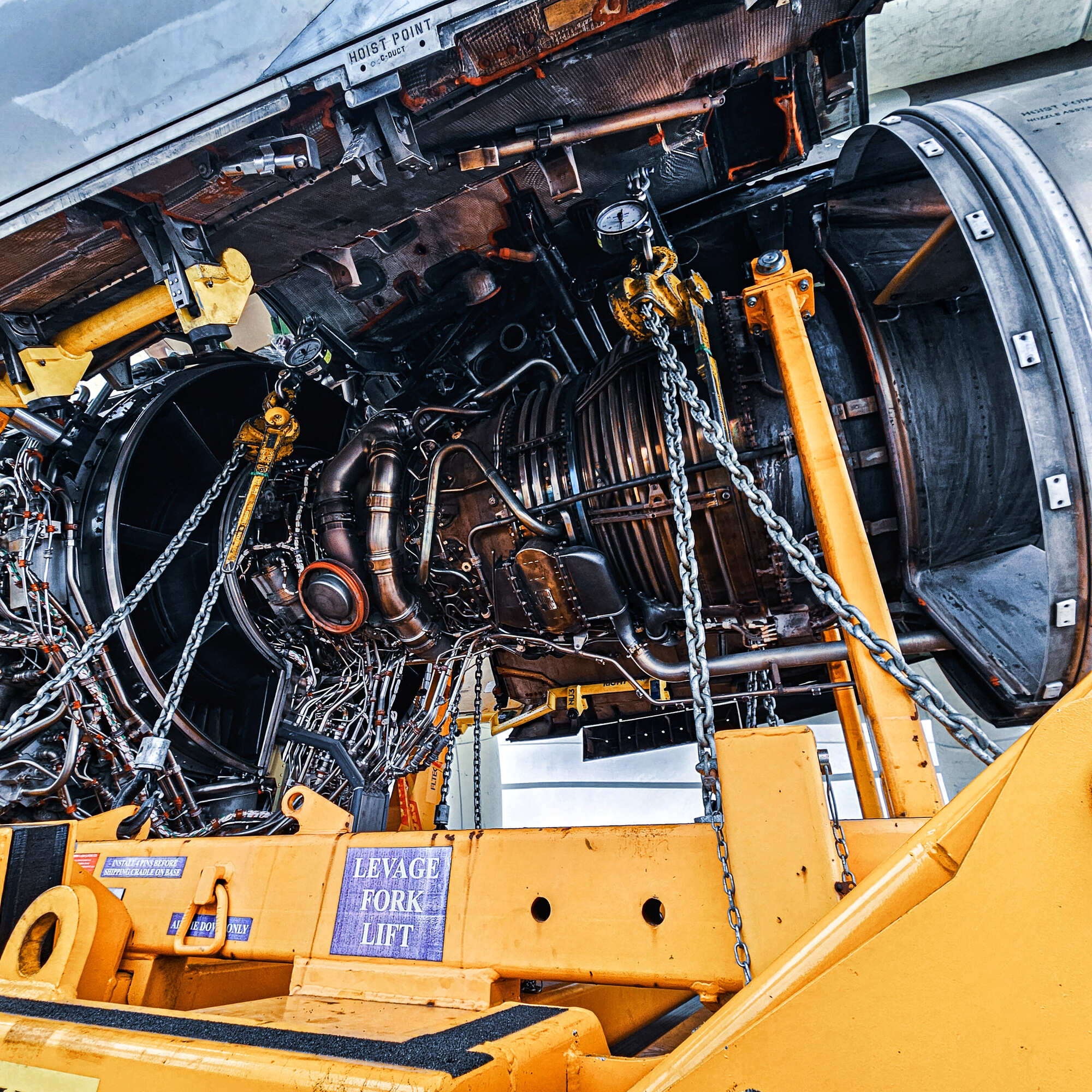 inside of aircraft’s engine