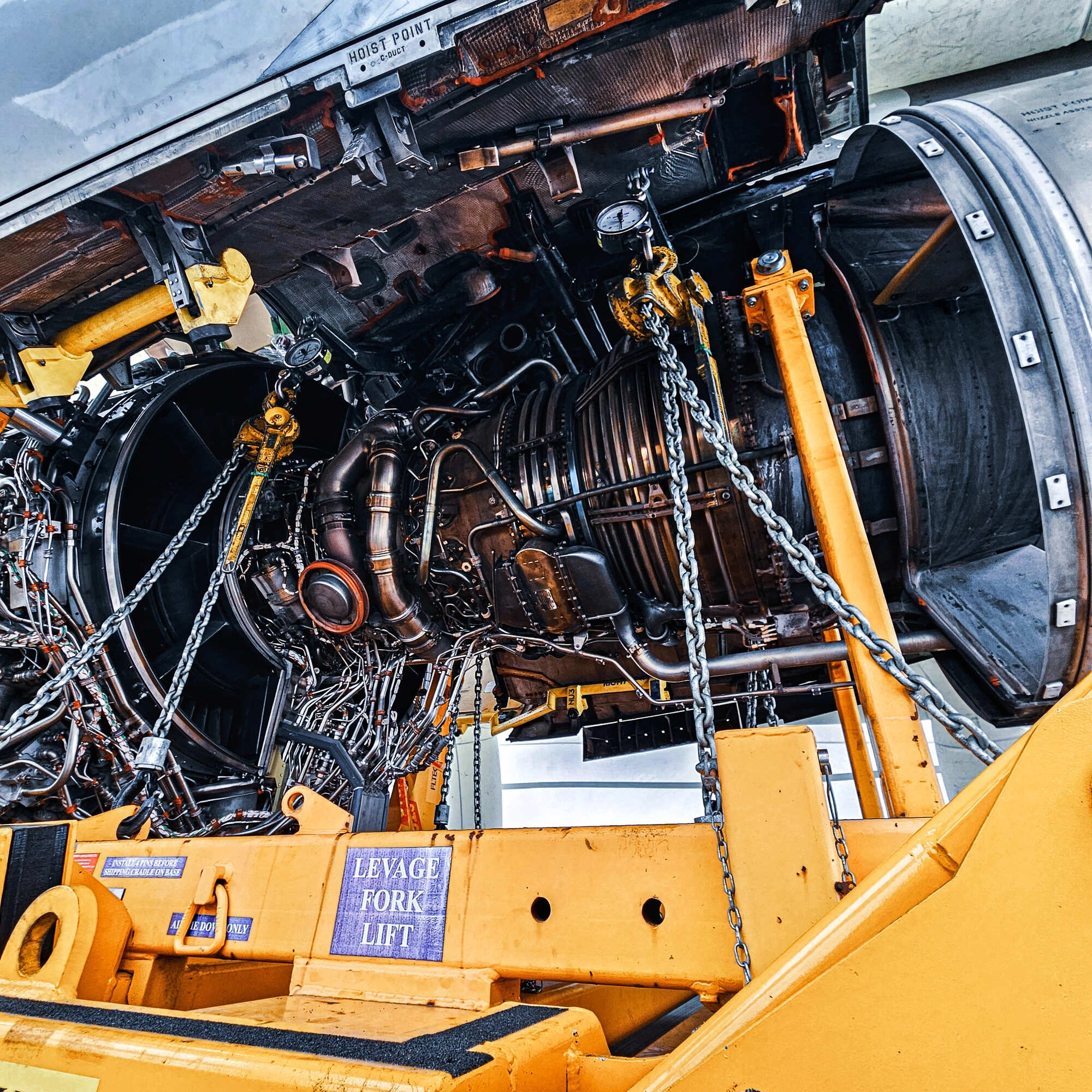 inside of aircraft’s engine