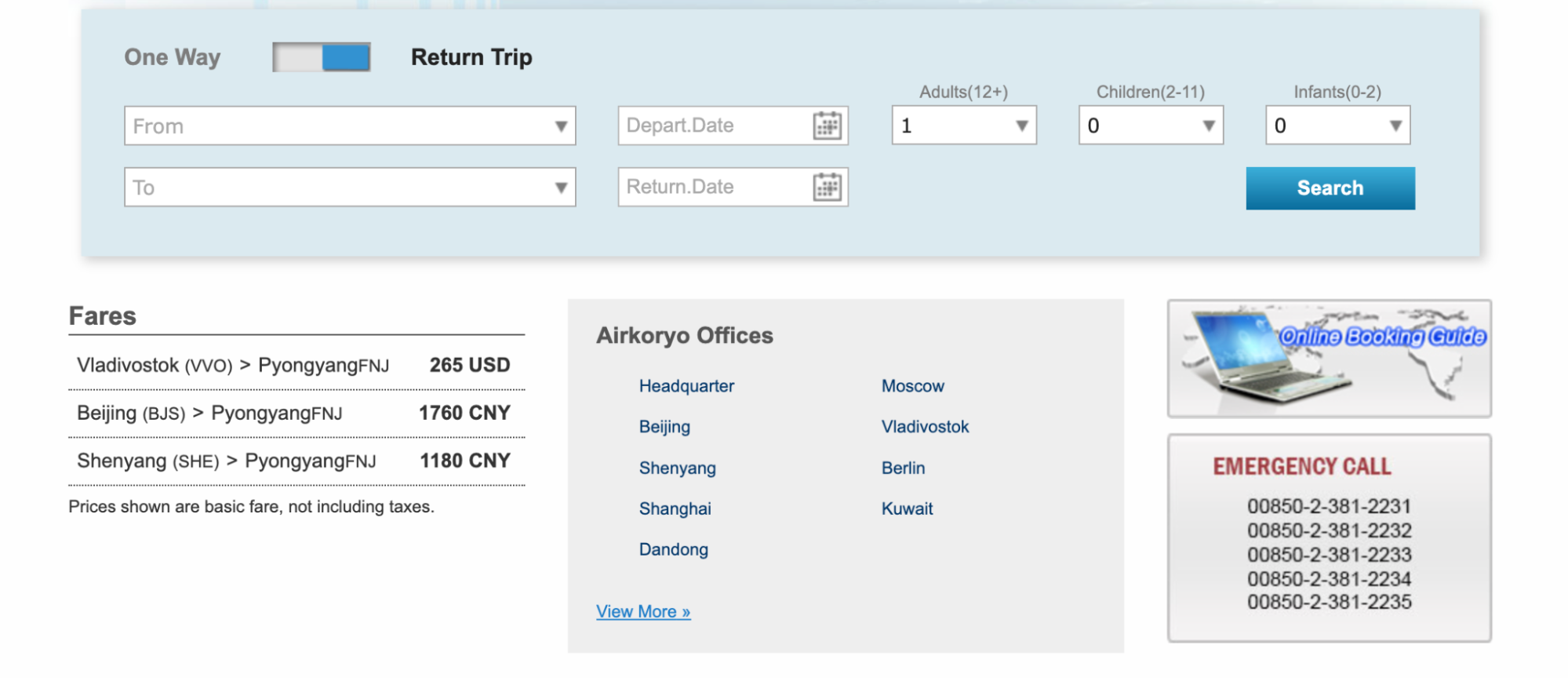 Air Koryo website