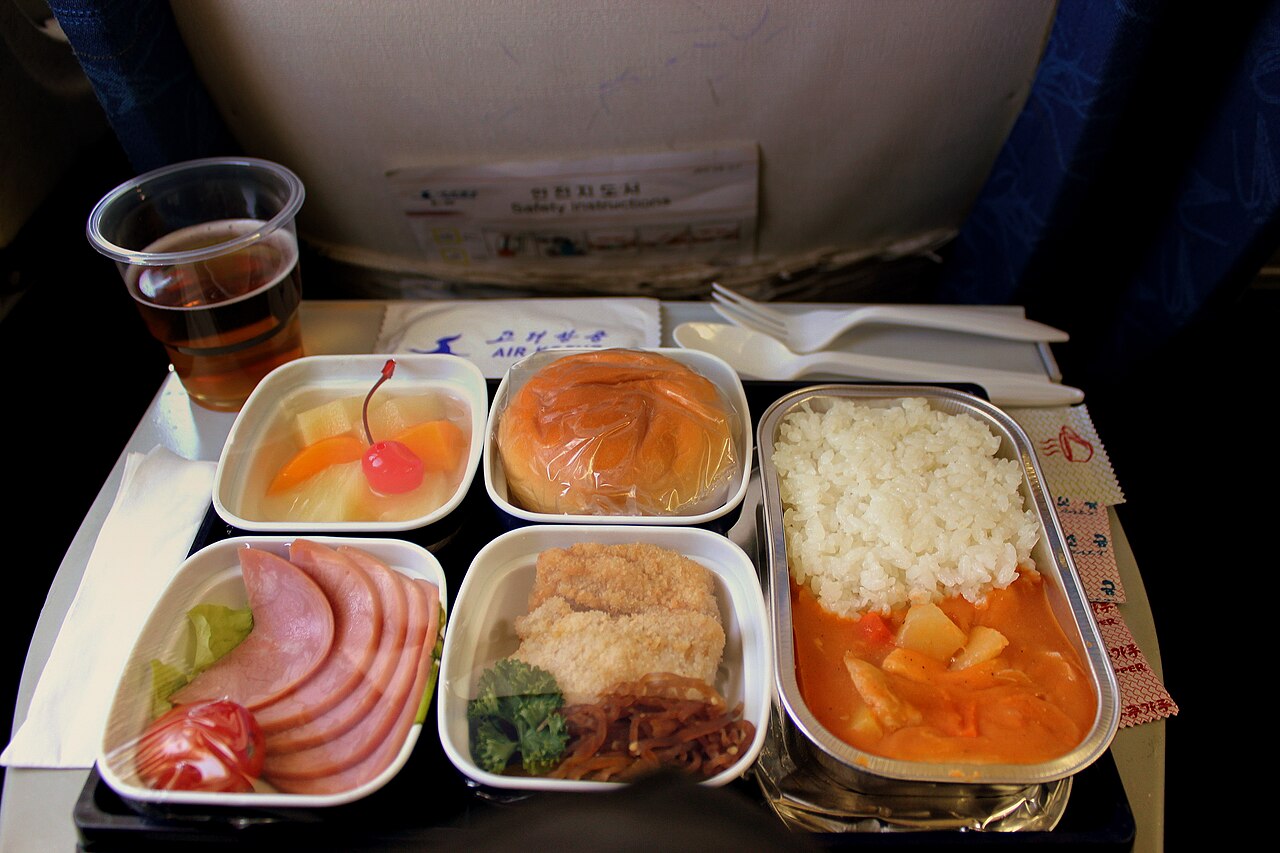 Air Koryo in-flight meal chicken curry 