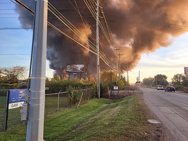 UPS Airlines Flight 2976 crash smoke plume