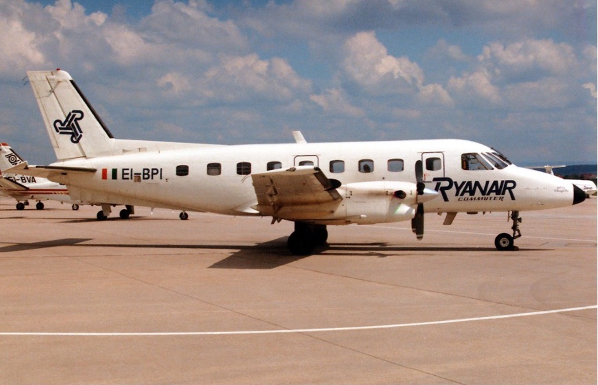 Ryanair Embraer EMB-110P1 Bandeirante EI-BPI at Stuttgart Airport.