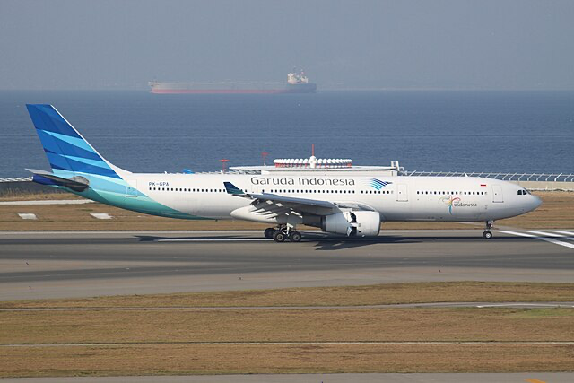 Airbus A330 Garuda Indonesia at Nagoya.
