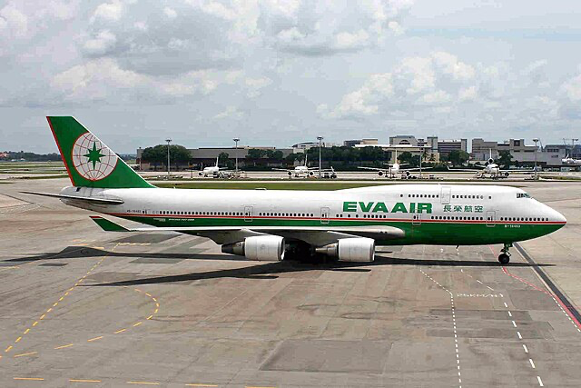 Eva Air at Singapore Changi Airport.