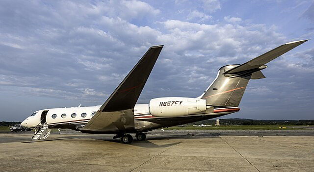 Gulfstream G650 N657FX at Frederick Municipal Airport, Maryland, USA.