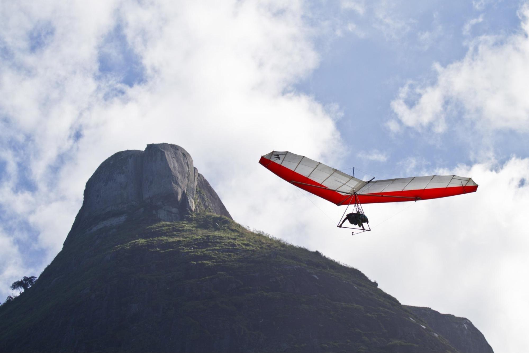 human flying on a hang glider
