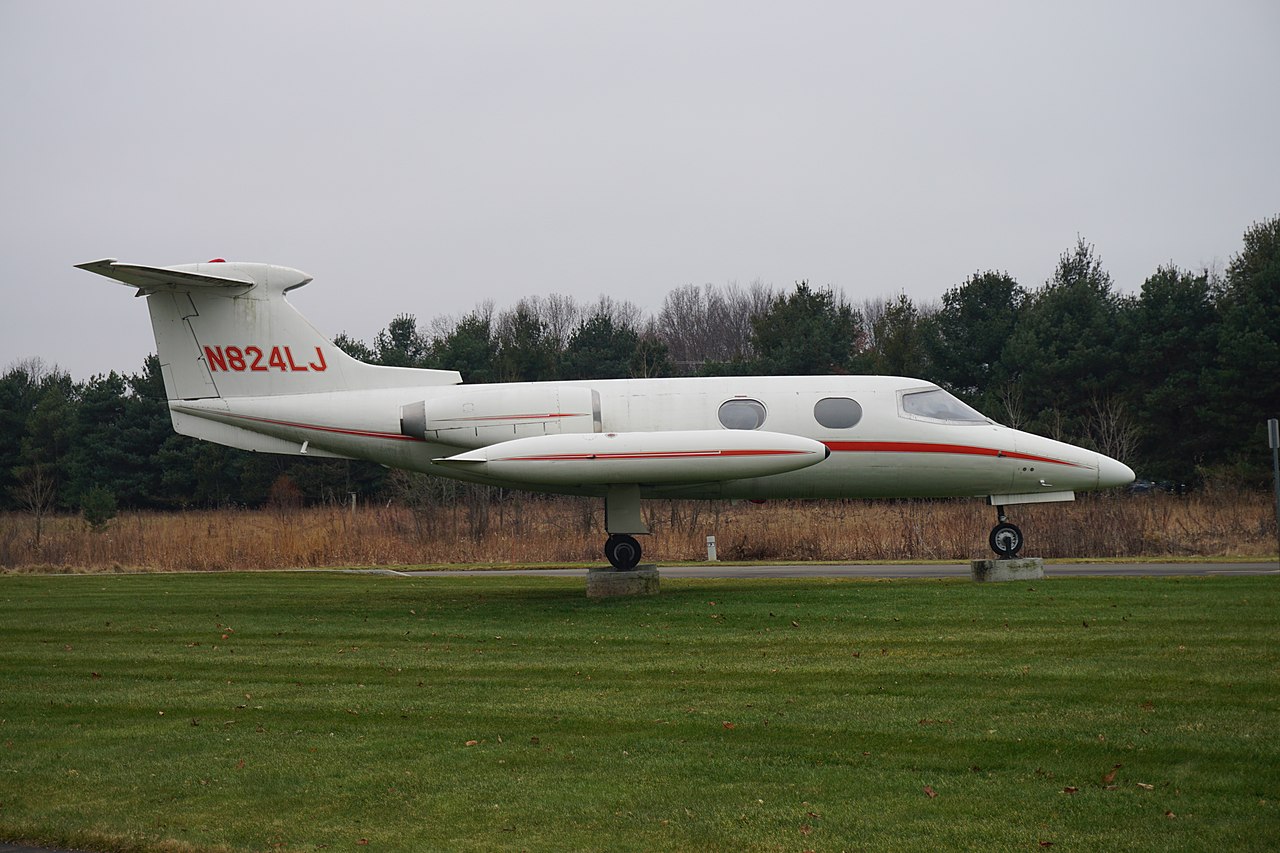 A Learjet 23 on display at the Air Zoo