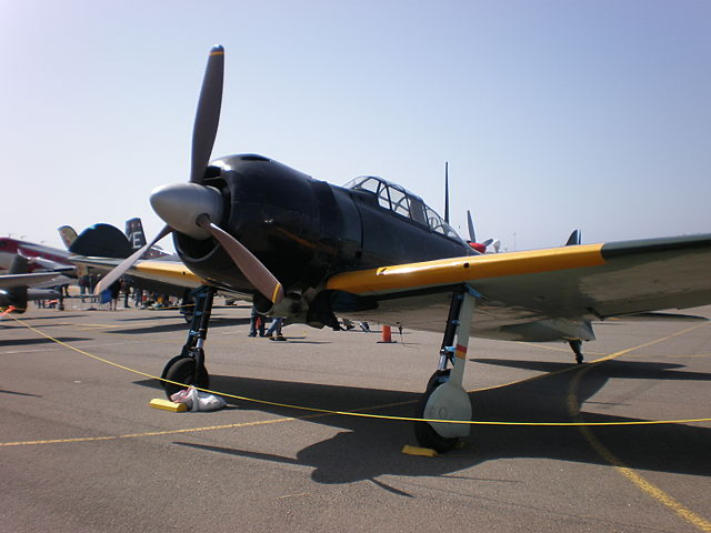 A restored Mitsubishi A6M Zero, tail no. X-133, operated by the Commemorative Air Force.