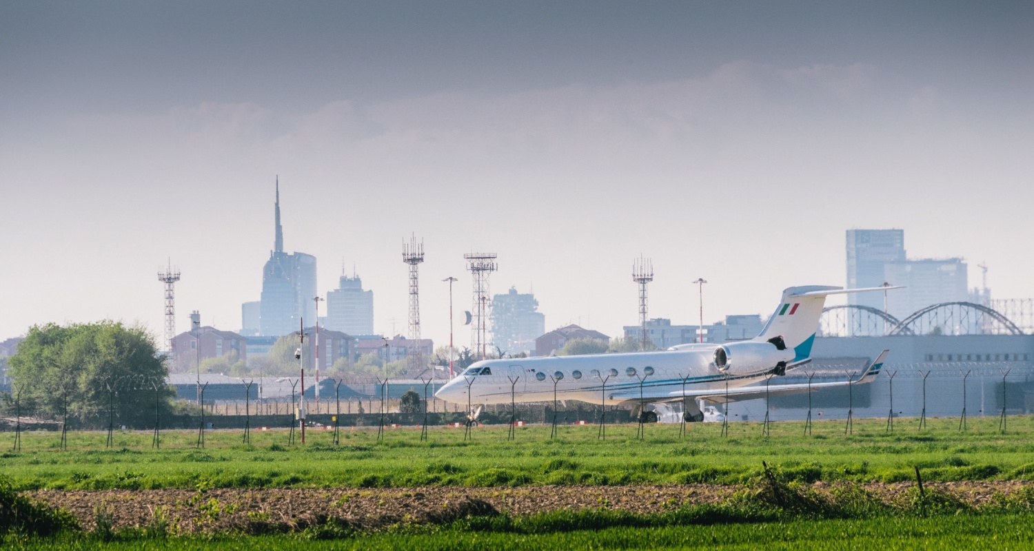 Airplane at Italy's Linate airport