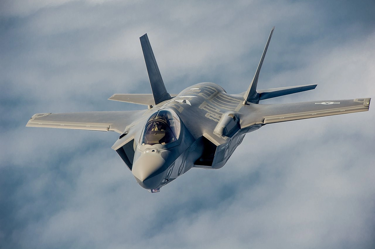 U.S. Air Force pilot navigates an F-35A Lightning II aircraft