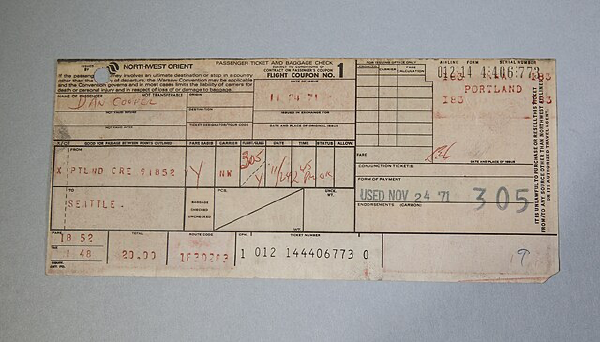 D.B. Cooper Plane Ticket