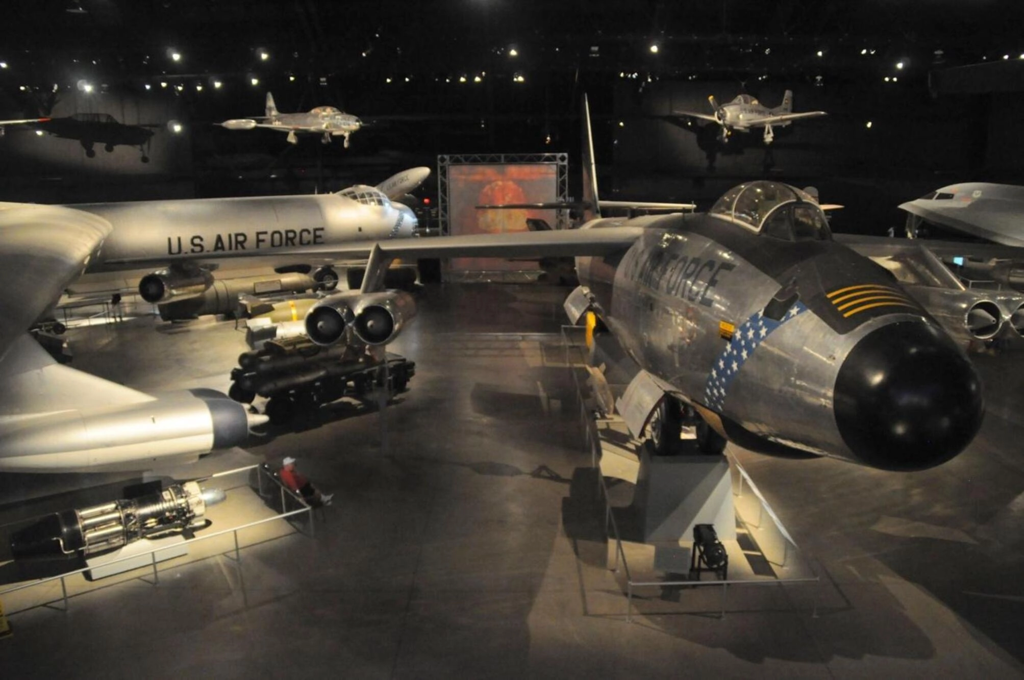 Boeing’s B-47 Stratojet’s engine on a view