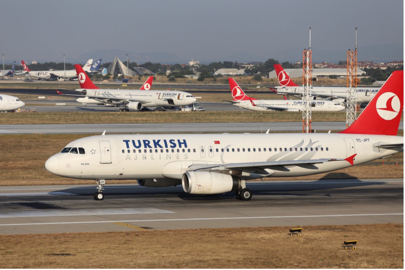 Turkish Airlines plane at the airport